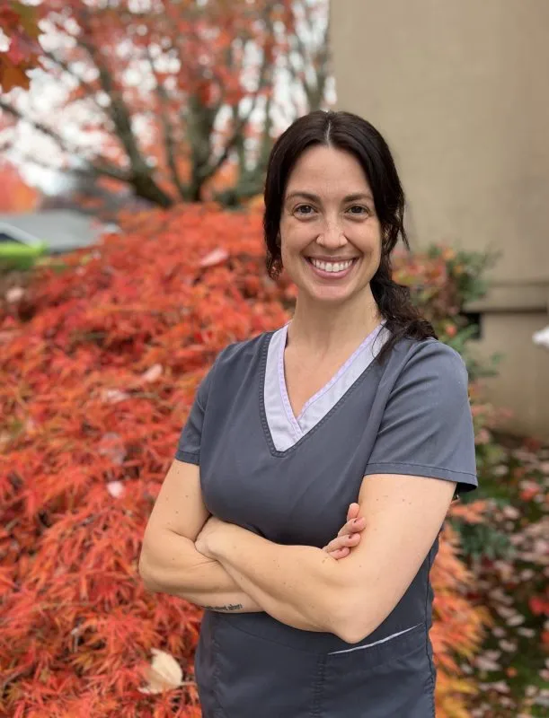 Rachael - dental employee smiling at the camera